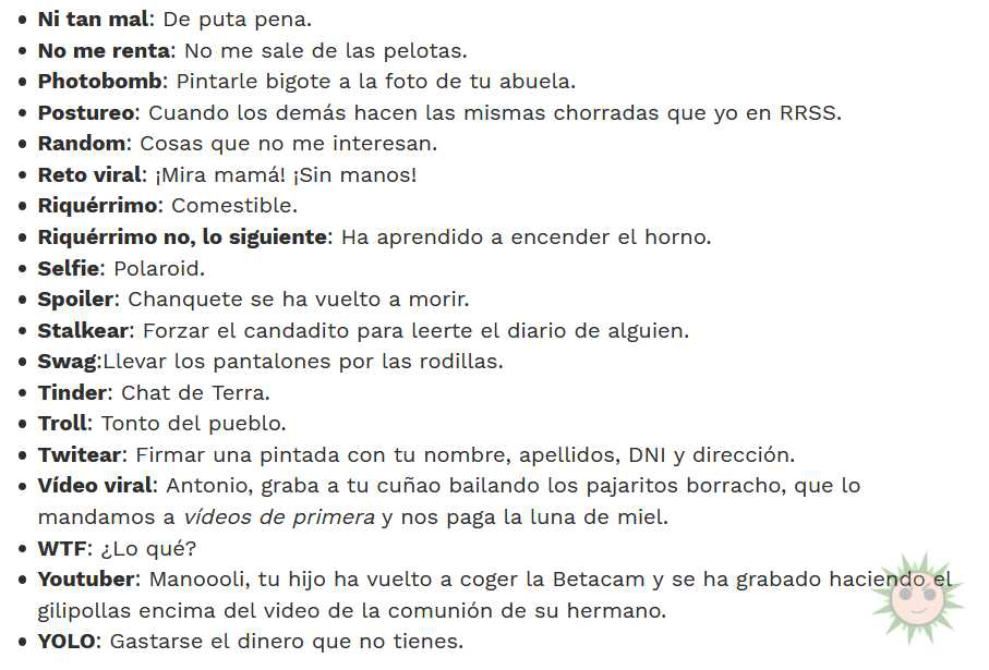 Diccionario Millennial-Boomer